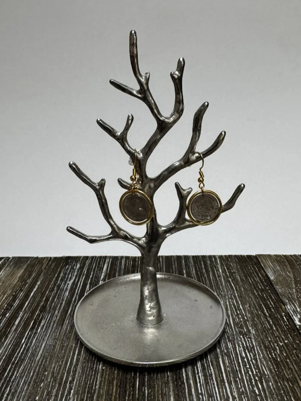 1979 Mexican 10 Centavos Coin Earrings | Handcrafted Resin Mexican Coin Jewelry